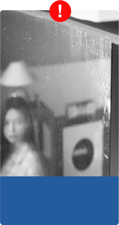 Edges and corners are often left dirty.