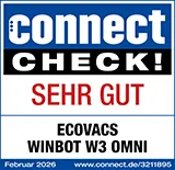 connect check testsiegel_ecovacs winbot w3 omni_sehr gut