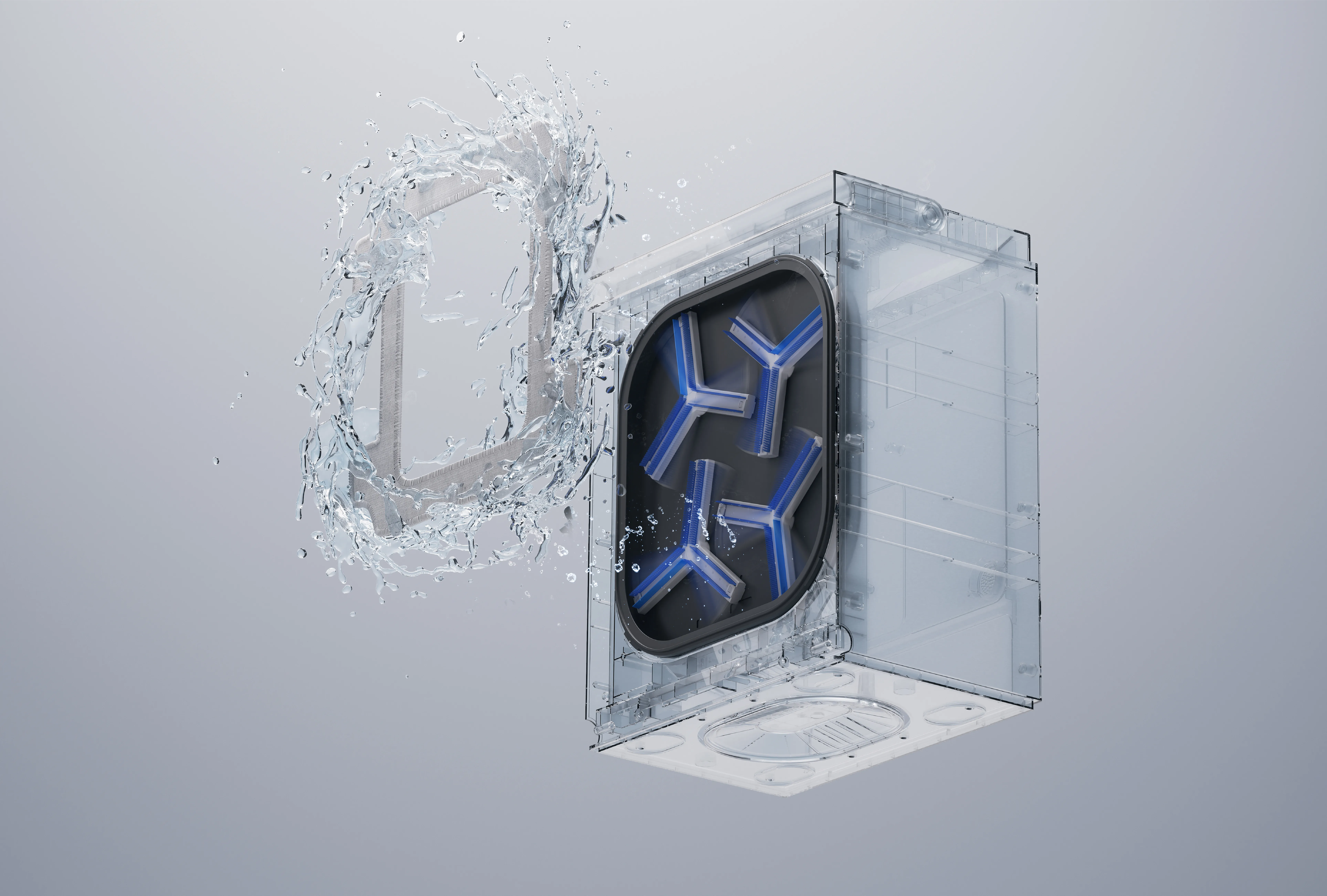 Revolutionäre multifunktionale Station mit Vortex Wash, der ersten vollautomatischen Wischpad-Reinigung ganz ohne Schmutzkontakt 