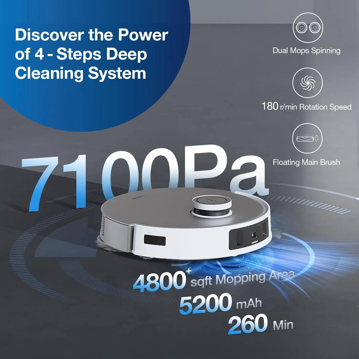 DEEBOT T20e OMNI 7100Pa Suction Power