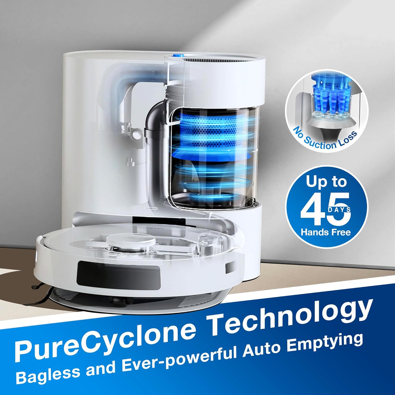 DEEBOT N20 PRO PLUS White Robot Vacuum & Mop for Pet Hair (Bagless