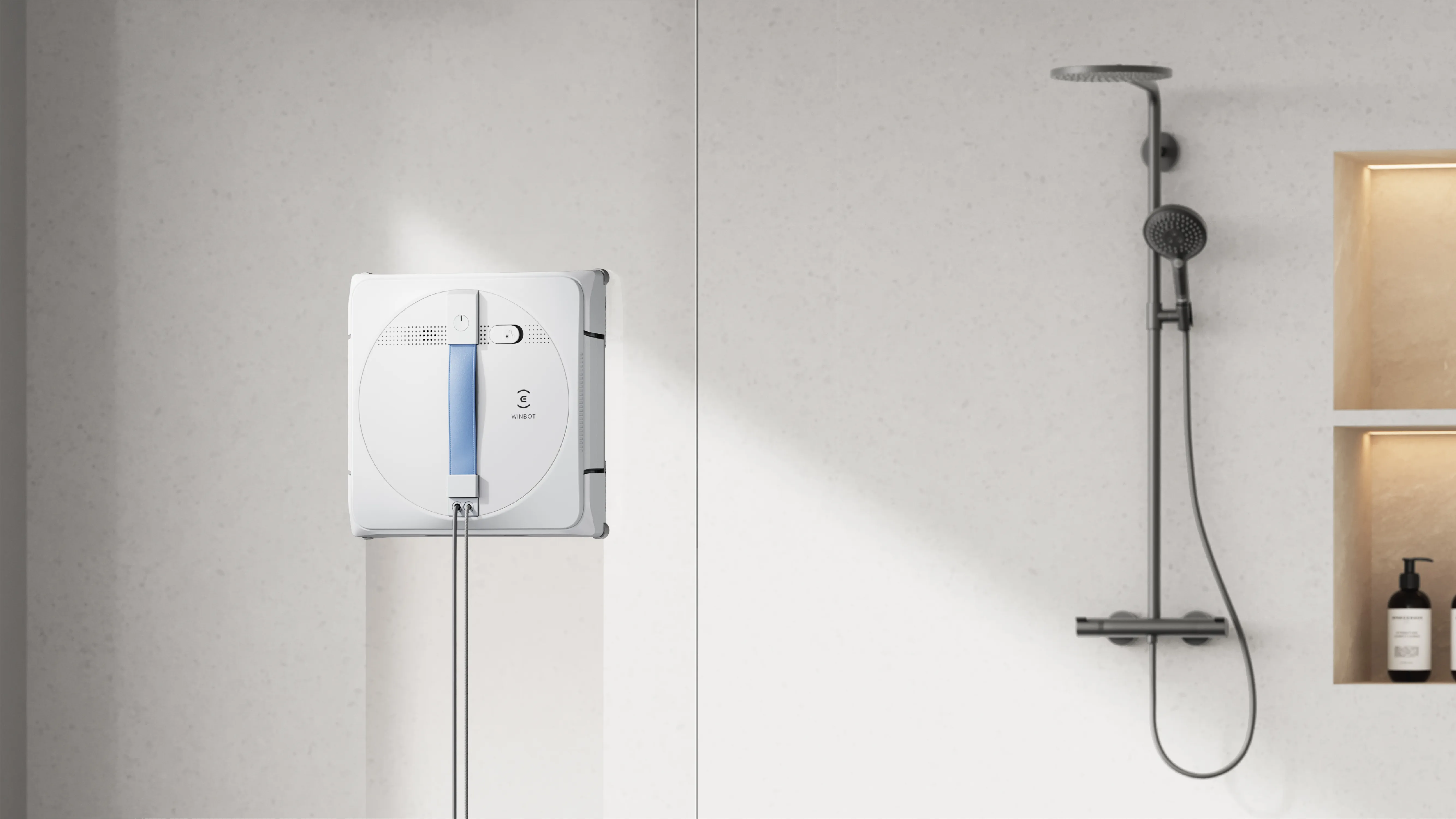 WINBOT W1S is the most ideal choice of Cross Auto-spray robotic window cleaner from ECOVACS, featuring a powerful Steady-climbing System, upgraded WIN-SLAM 3.0 technology, and 10-tier All-round Protection.