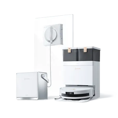 DEEBOT T50 MAX PRO OMNI White Robot Vacuum + Window Robot Cleaner WINBOT W2 PRO OMNI