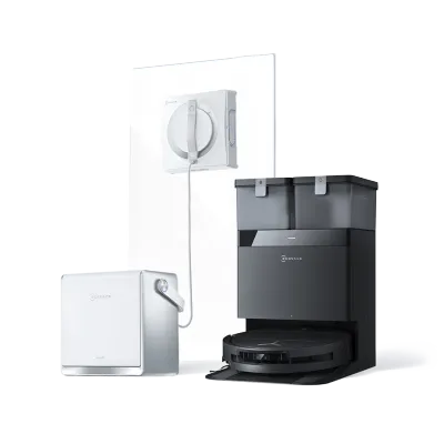 DEEBOT T50 PRO OMNI Black Robot Vacuum + Window Robot Cleaner WINBOT W2 PRO OMNI