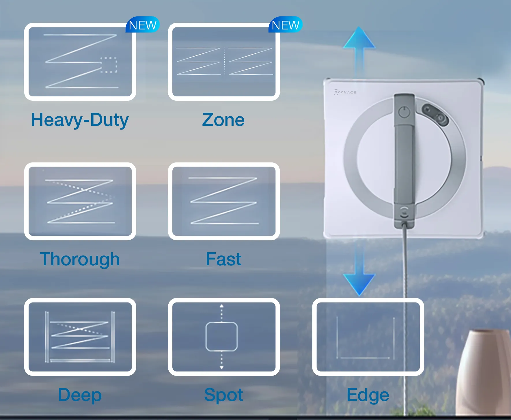 Mutiple cleaning modes at your fingertips with the ECOVACS HOME App