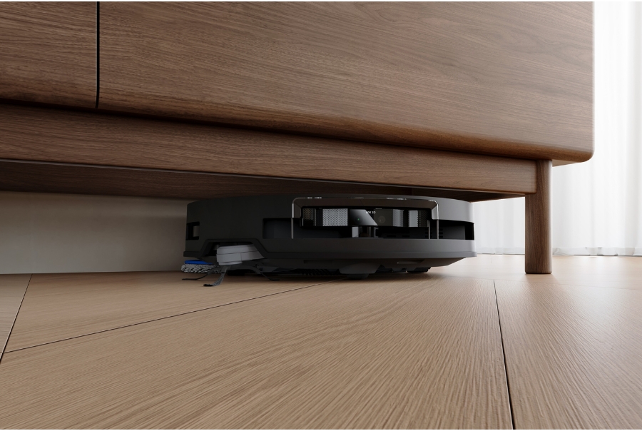 deebot robot vacuum under cabinet