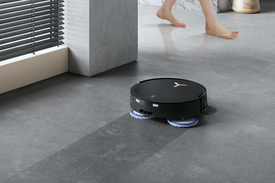 deebot robot vacuum mopping tile floors