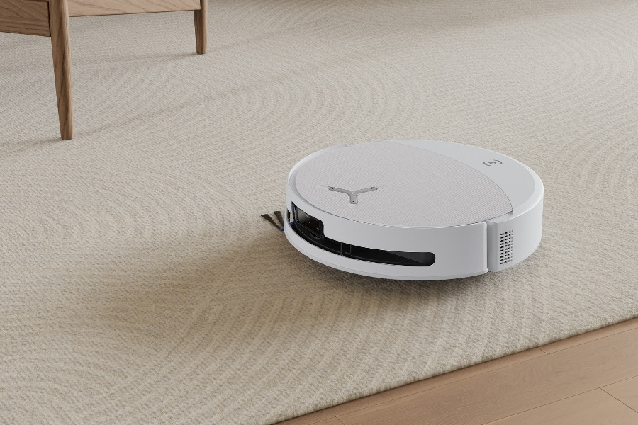 deebot robot vacuum vacuuming carpet