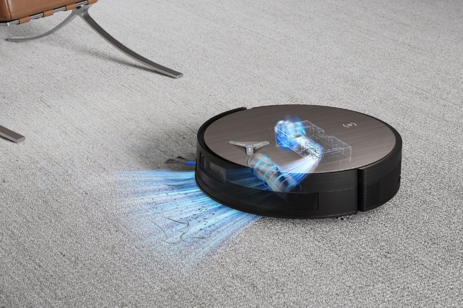 deebot robot vacuum lifting hair with strong suction