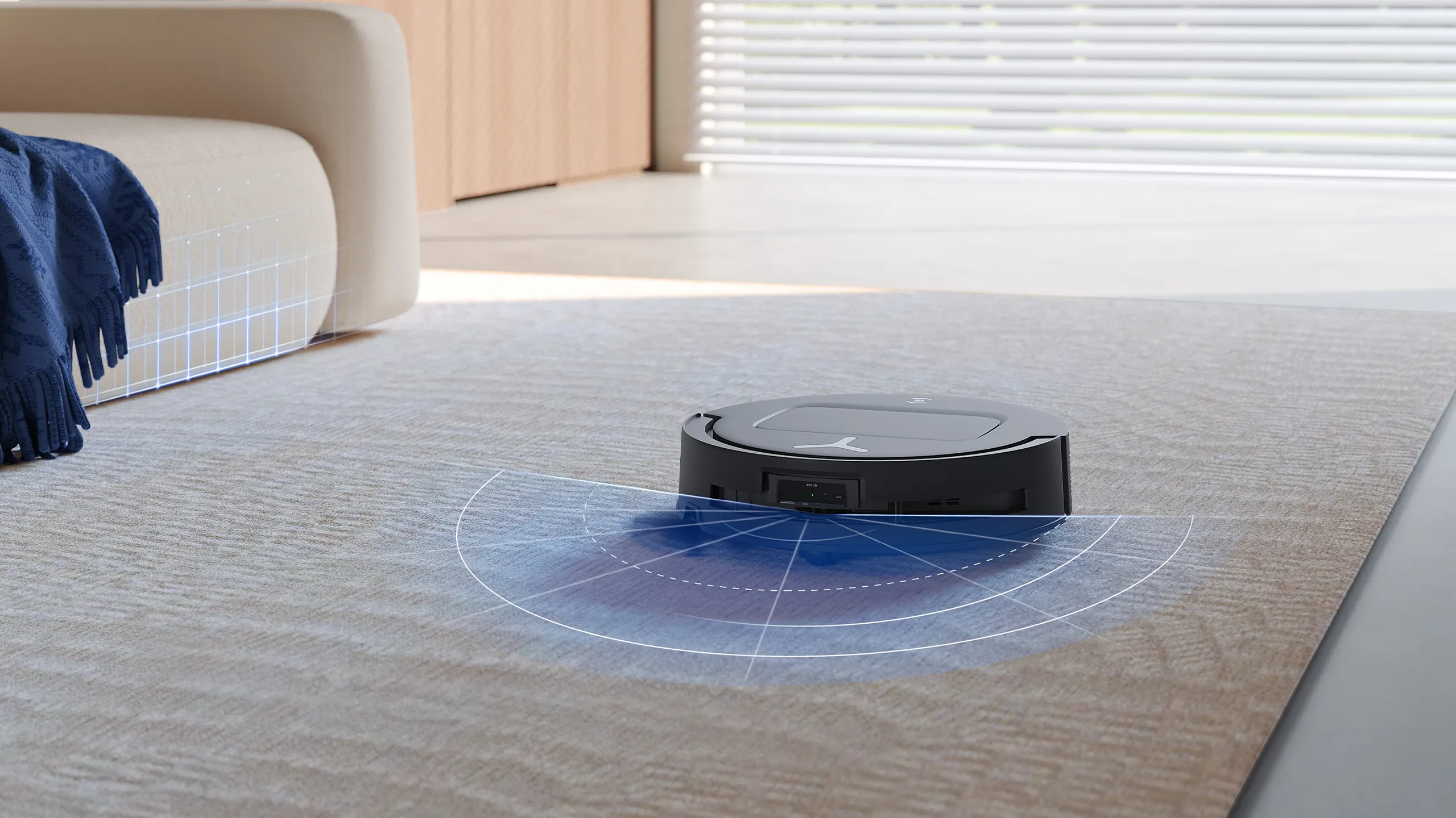 Dankzij de slimme en flexibele technologie kan DEEBOT het schoonmaaktraject efficiënt herkennen, erop reageren en uitvoeren