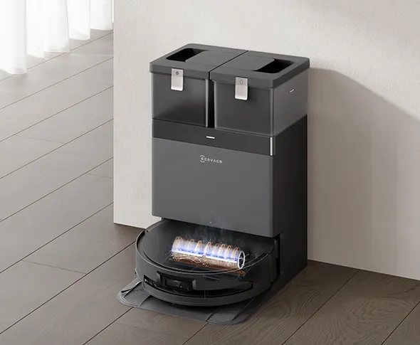 Le système de lavage à température contrôlée permet un nettoyage impeccable de la serpillière rotative Le système de lavage à température contrôlée permet un nettoyage impeccable de la serpillière rotative