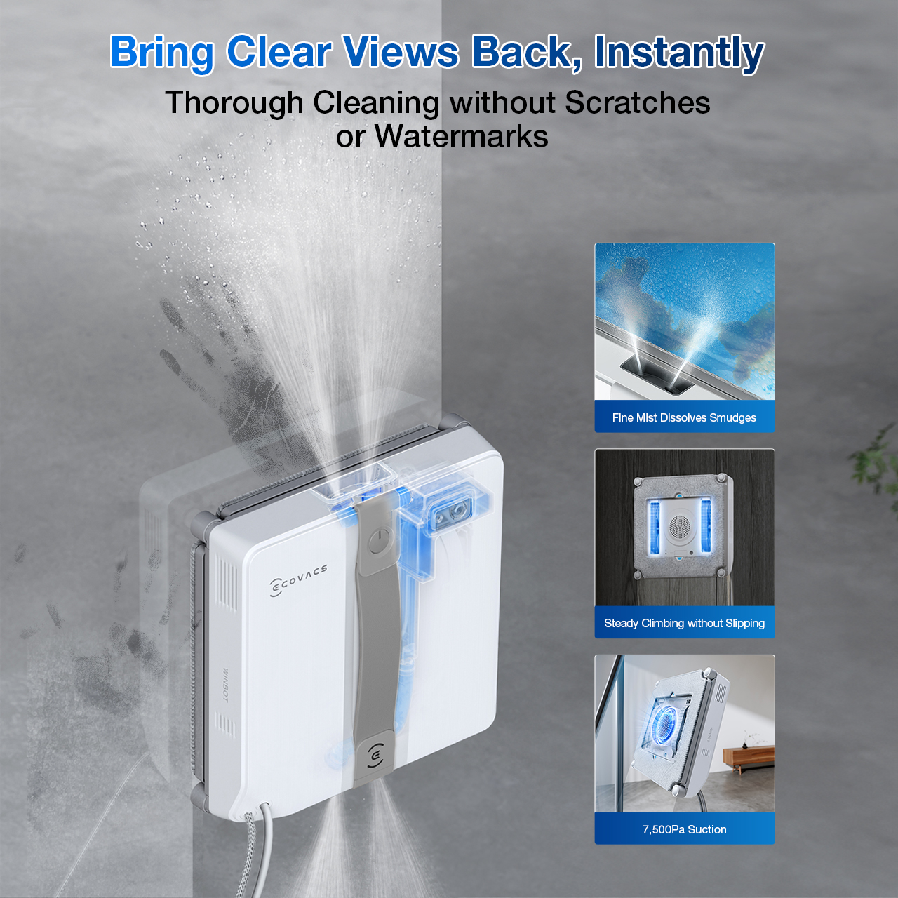 WINBOT MINI Automated Window Cleaner (space-saving,ultrasonic