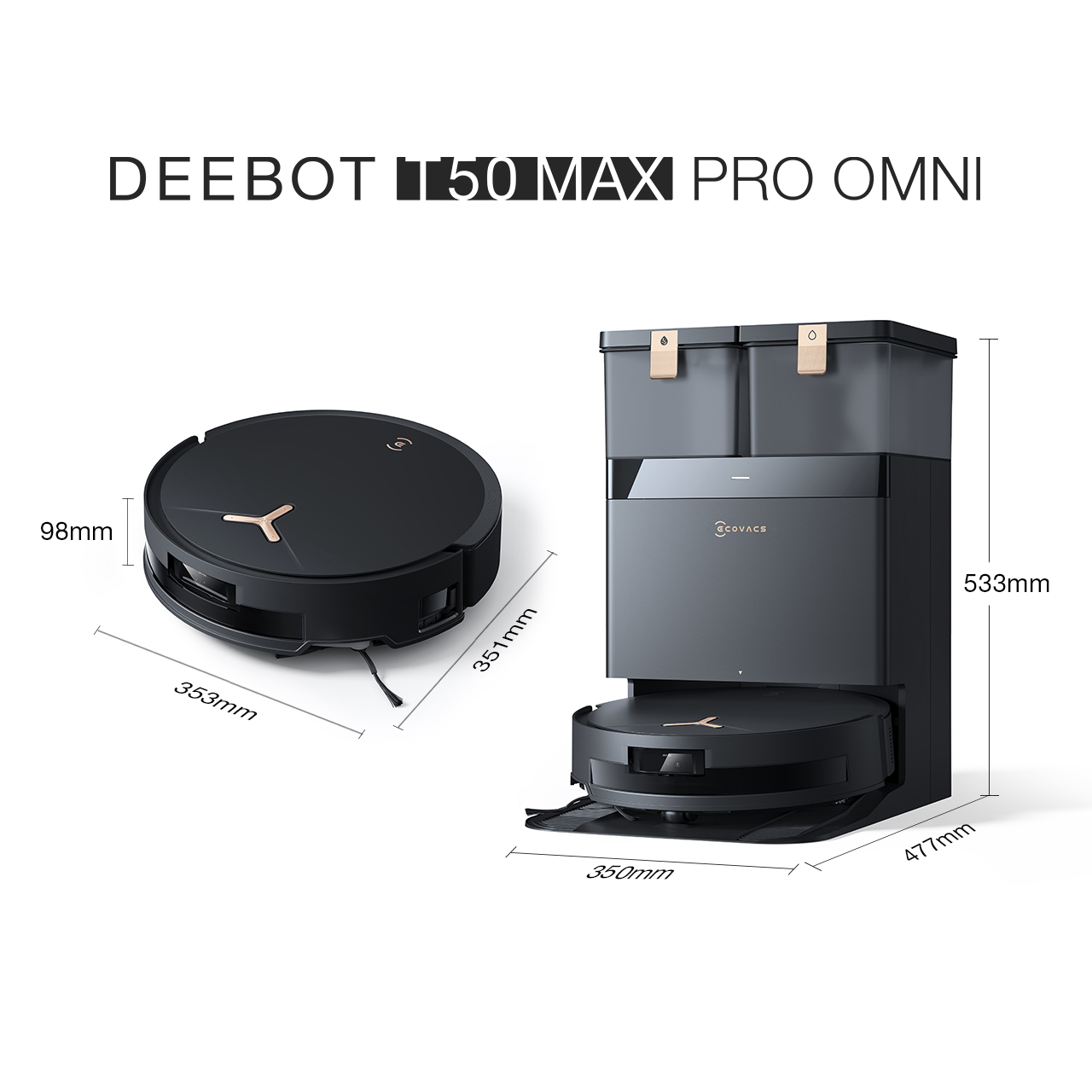 DEEBOT T50 MAX PRO OMNI Robotic Vacuum Cleaner (18,500Pa