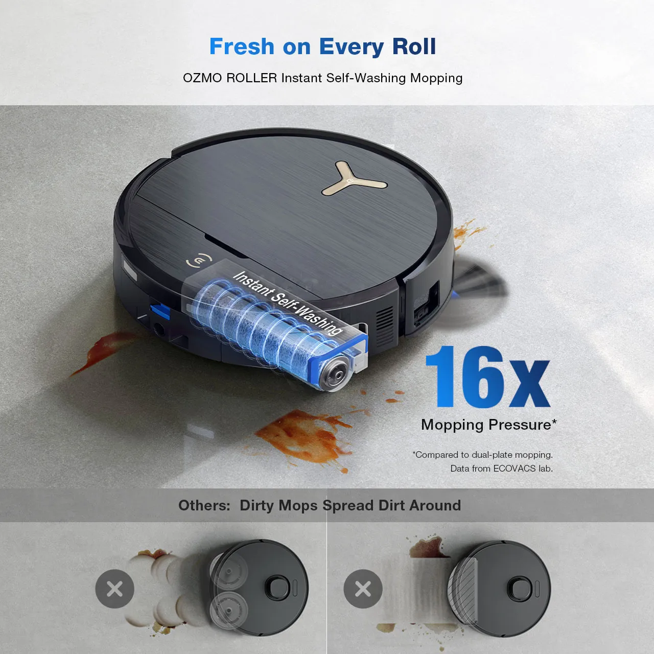 en deebot x9 pro omni fresh on every roll