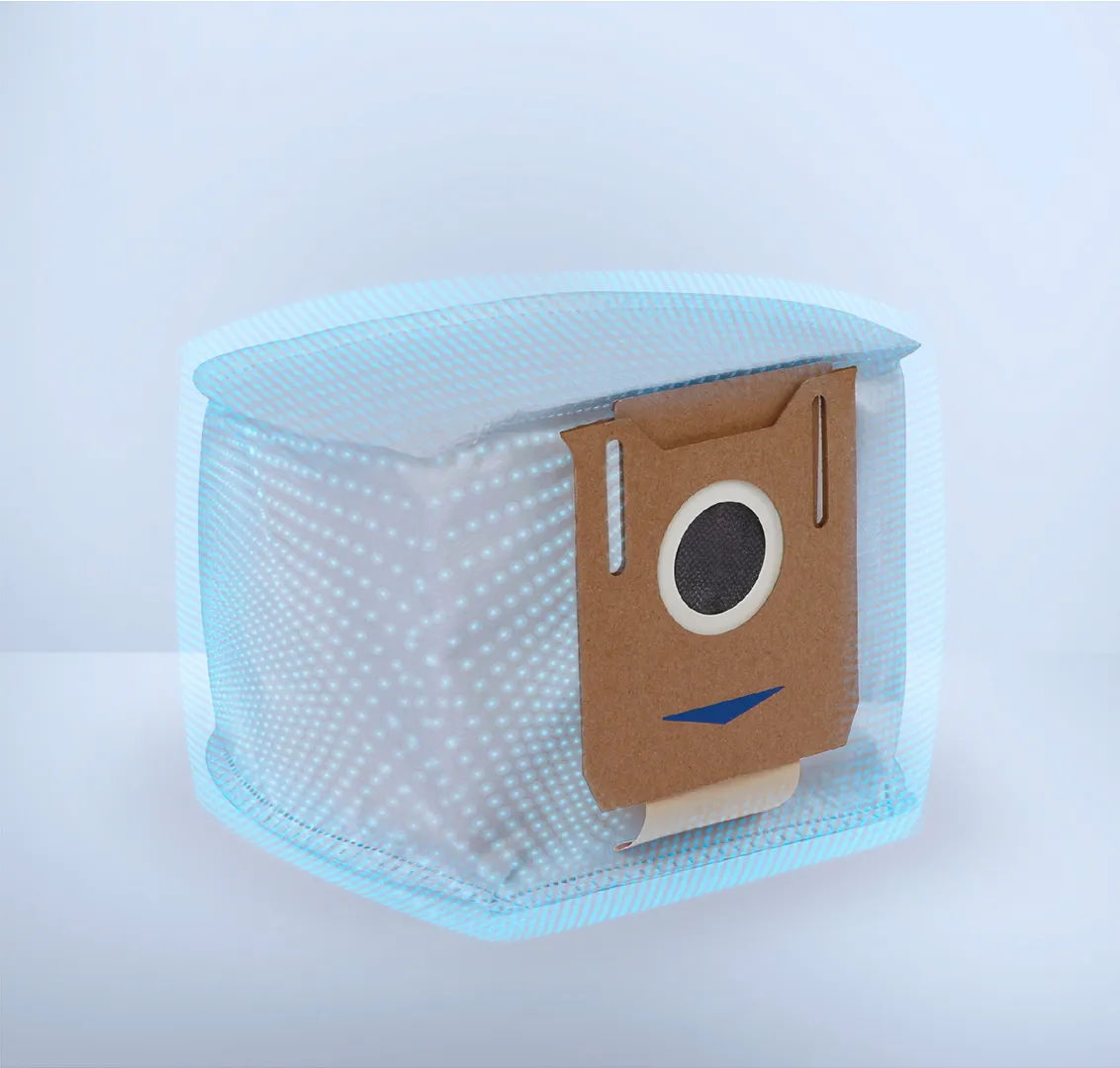 Le sac à poussière jetable de 2,5 litres peut contenir jusqu’à plusieurs mois de poussière et de débris.