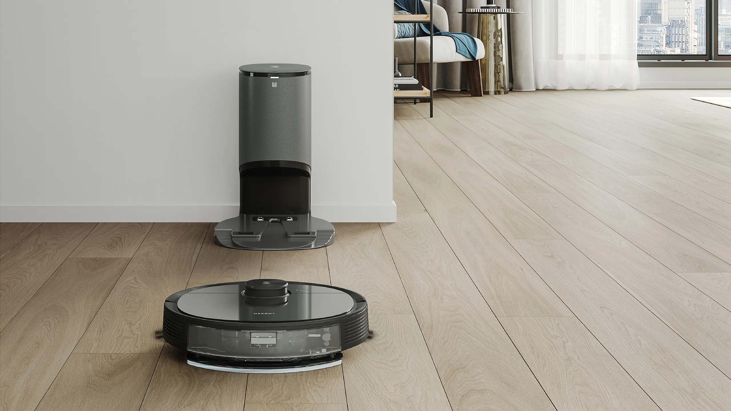 Compatible avec la station de vidage automatique Le DEEBOT N8 peut être associé à la station de vidage automatique.