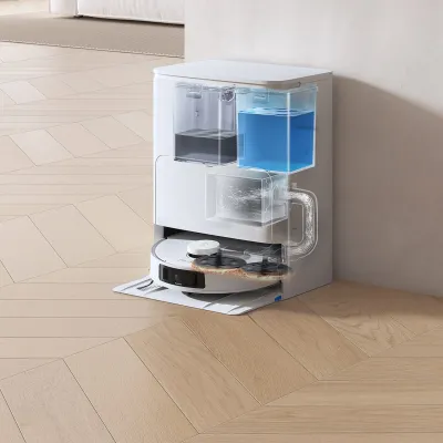 DEEBOT T30S Aspirateur Robot Laveur Blanc à Cartographie (Puissant, Anti-nœuds, IA)