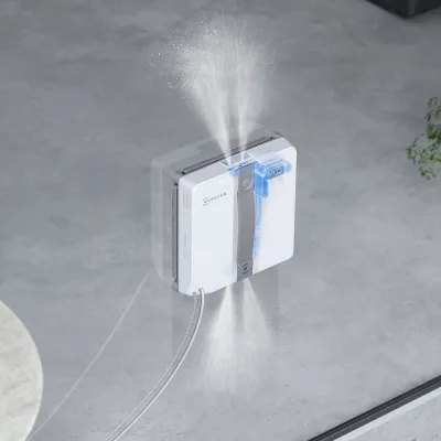 WINBOT MINI Robot Lave-Vitres Gris (Compact, Anti-Chute, Nettoyage des Bords)