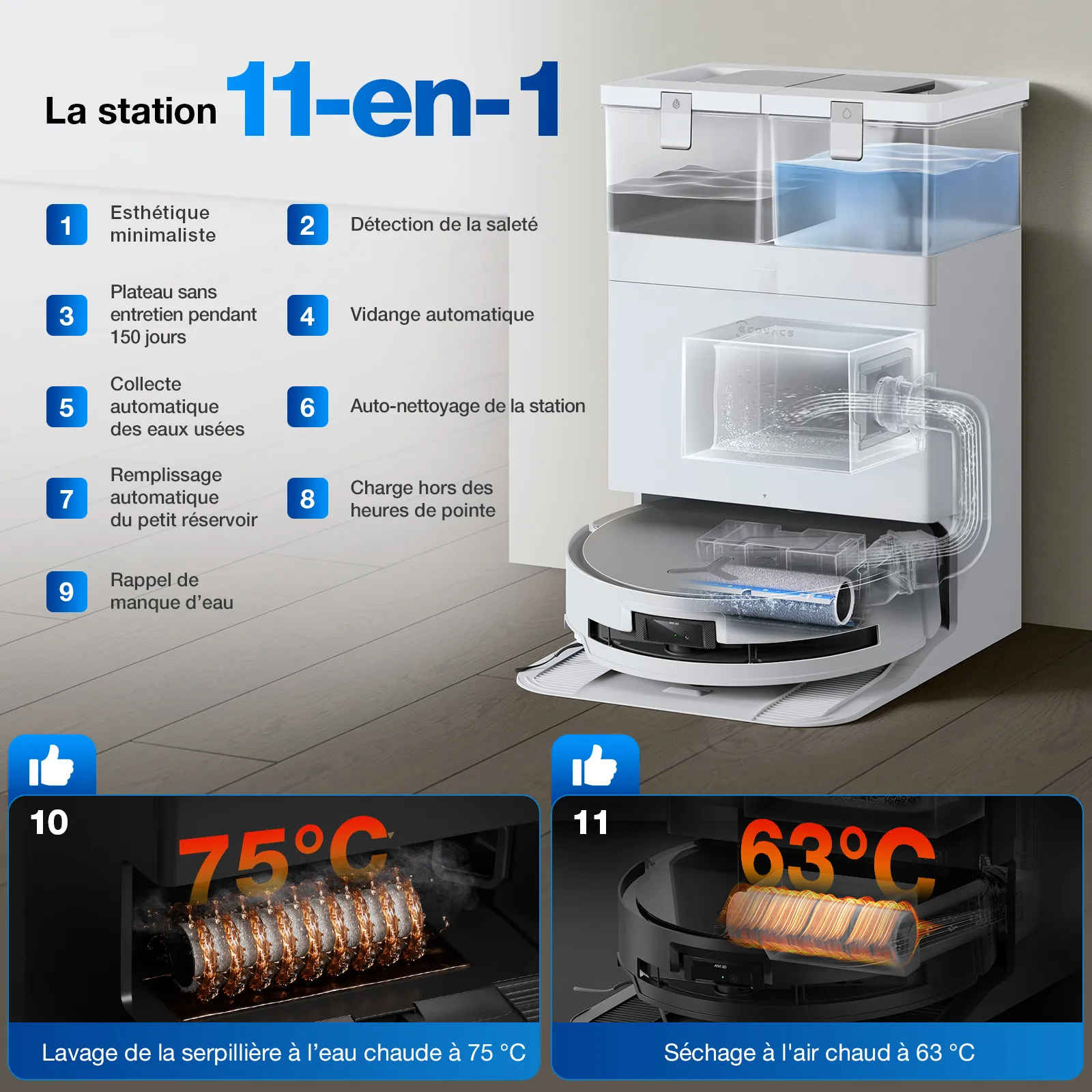 aspirateur robotique deebot x8 omni white 4