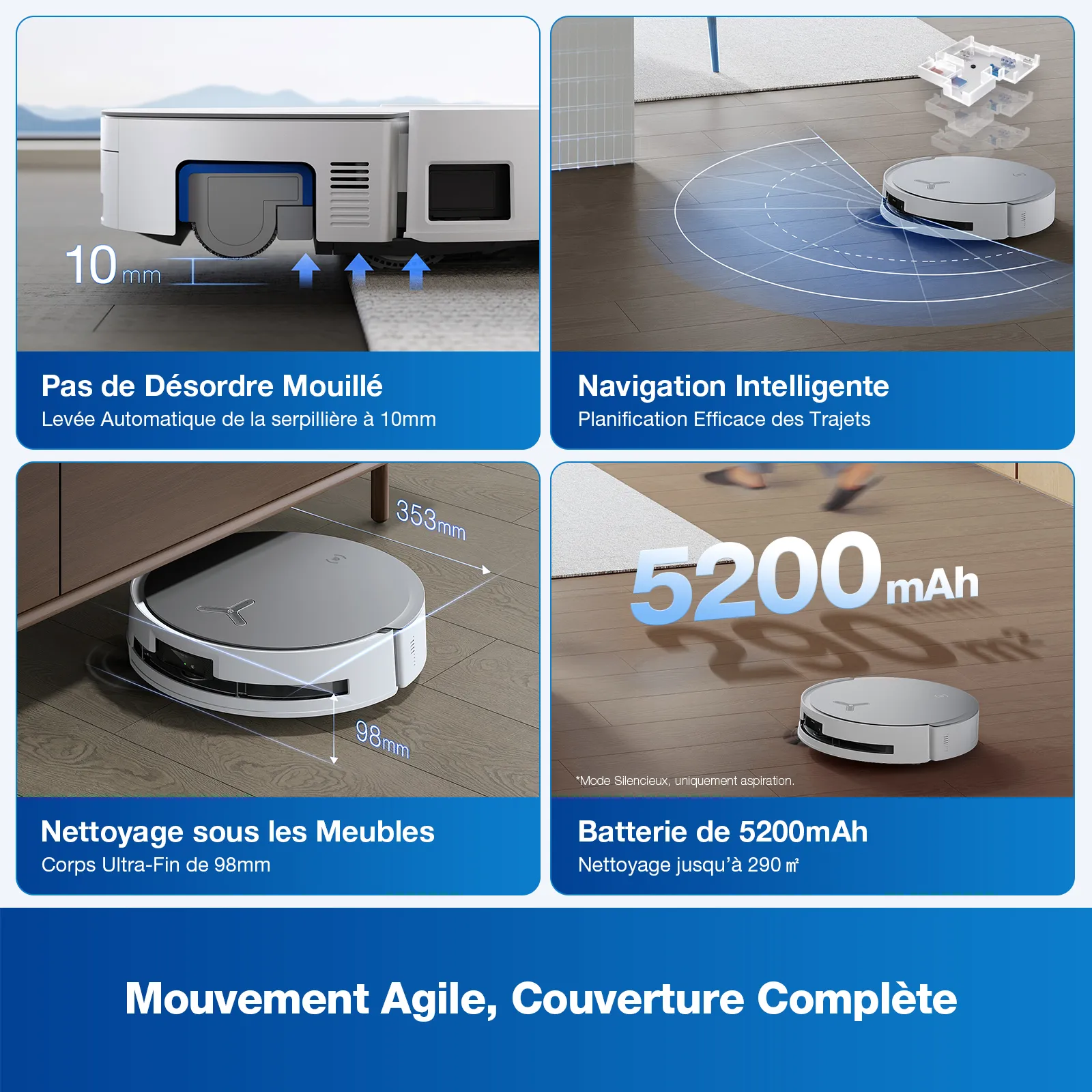 aspirateur robotique deebot x8 omni white 6