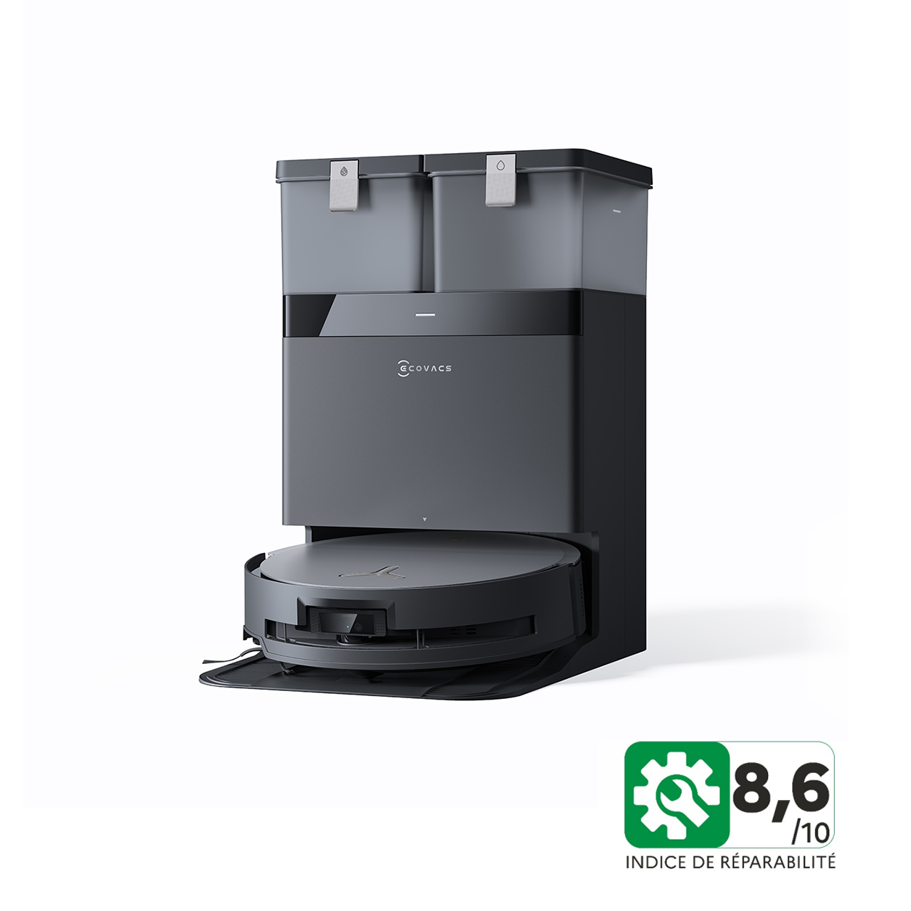 ECOVACS DEEBOT X8 PRO OMNI ロボット掃除機 DEEBOT X8 OMNI Aspirateur Robot Laveur Noir avec IA (Tapis
