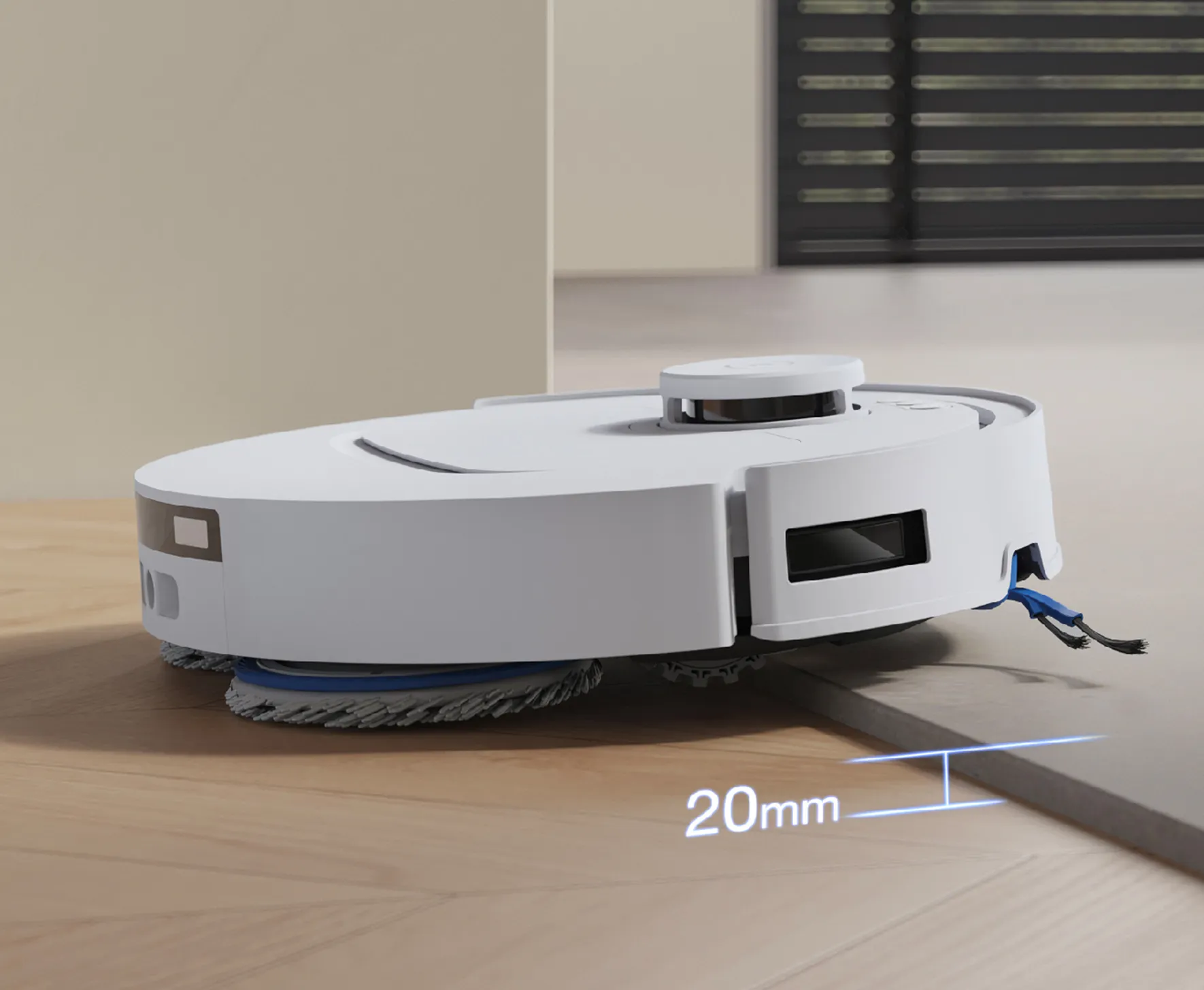 Les roues à traction élevée et les algorithmes adaptatifs avancés aident le DEEBOT T30C à franchir en douceur des seuils atteignant jusqu'à 20 mm