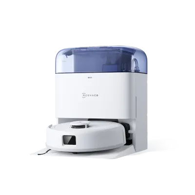 DEEBOT mini Aspirateur Robot Laveur Bleu à Vidage Auto (LiDAR, Compact, Puissant)