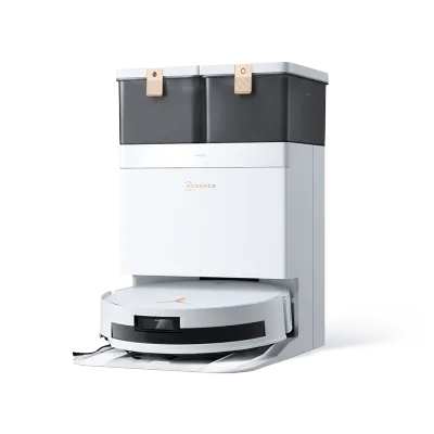 DEEBOT T50 MAX PRO OMNI Aspirateur Robot Laveur Blanc Animaux (Puissant, IA, Tapis)