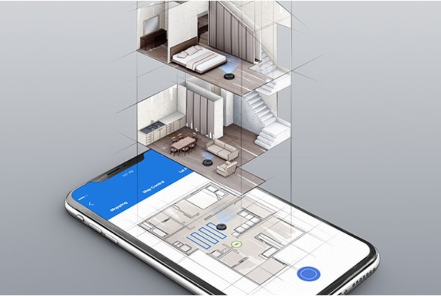 application ecovacs home app qui cartographie differents etages
