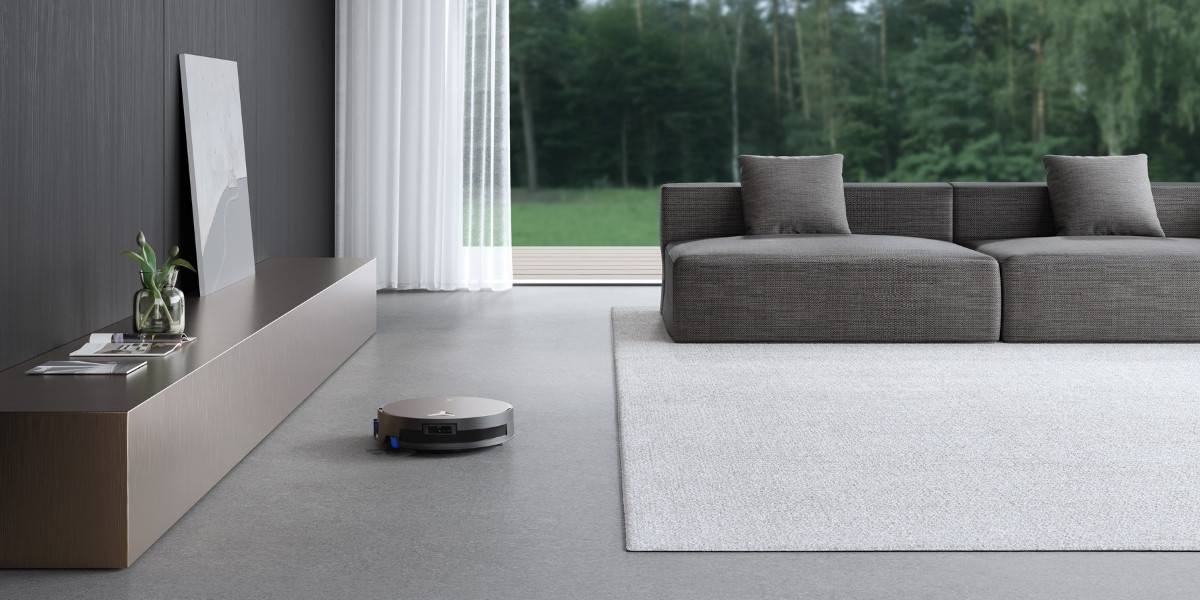 aspirateur connecte deebot nettoyant un salon