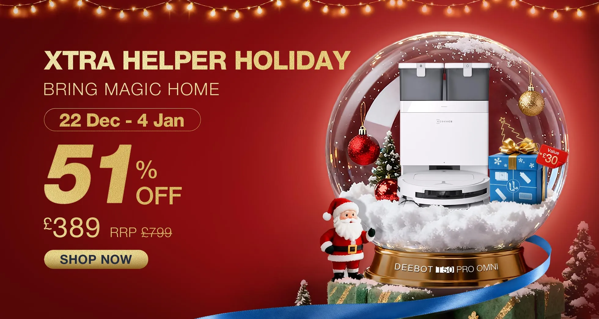 uk Christmas sale 2025 deebot t50 pro omni 980x5232x