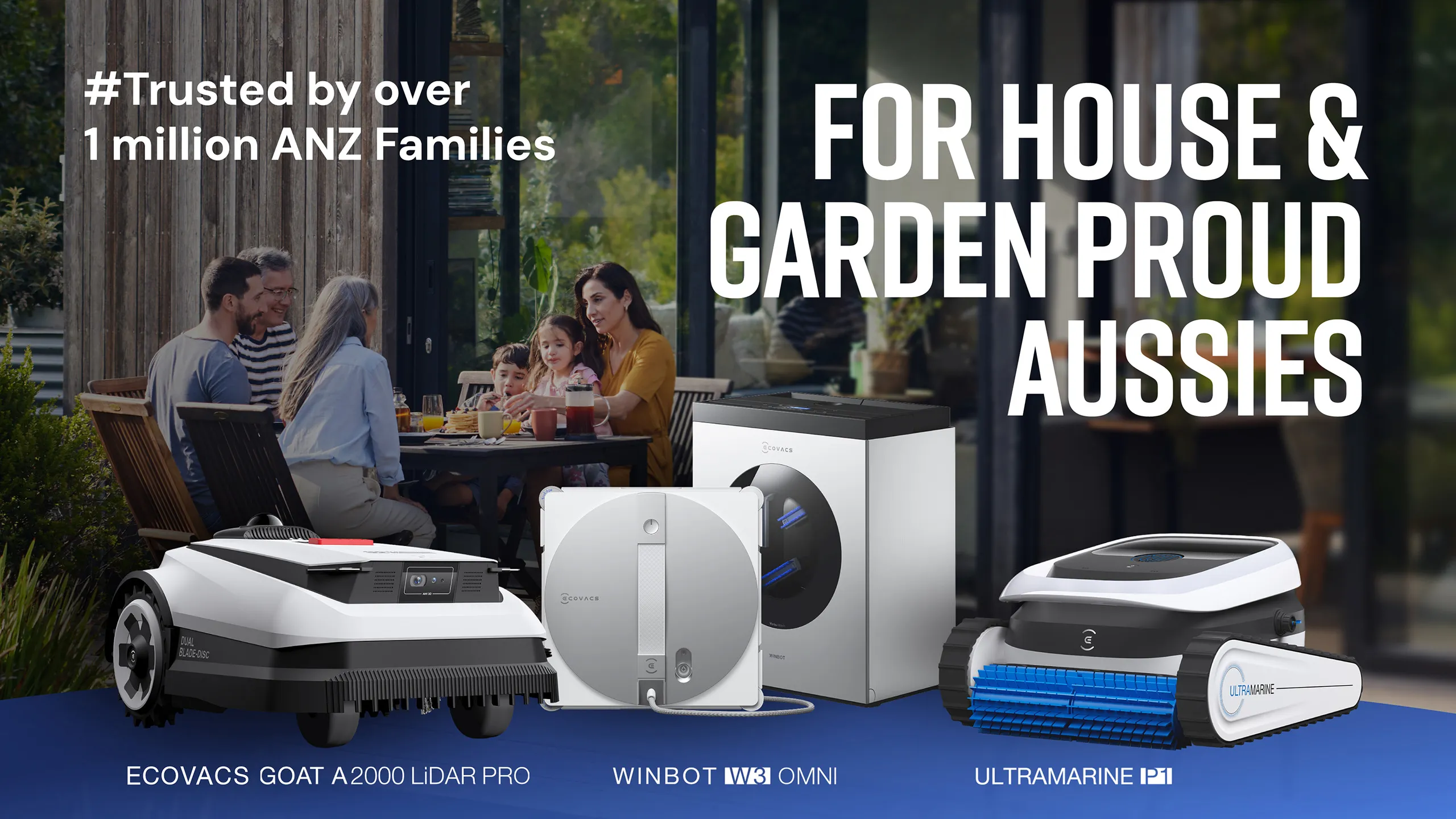 ECOVACS latest home and garden cleaning robots for Australian homes