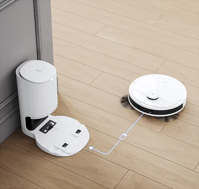 Automatische oplaadfunctie<br/>Continue reiniging