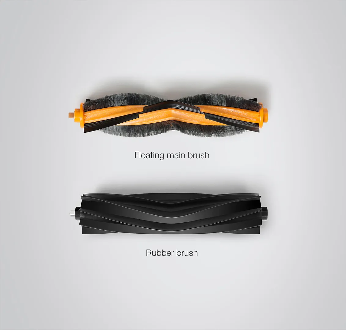 Floating main brush + Rubber brush 