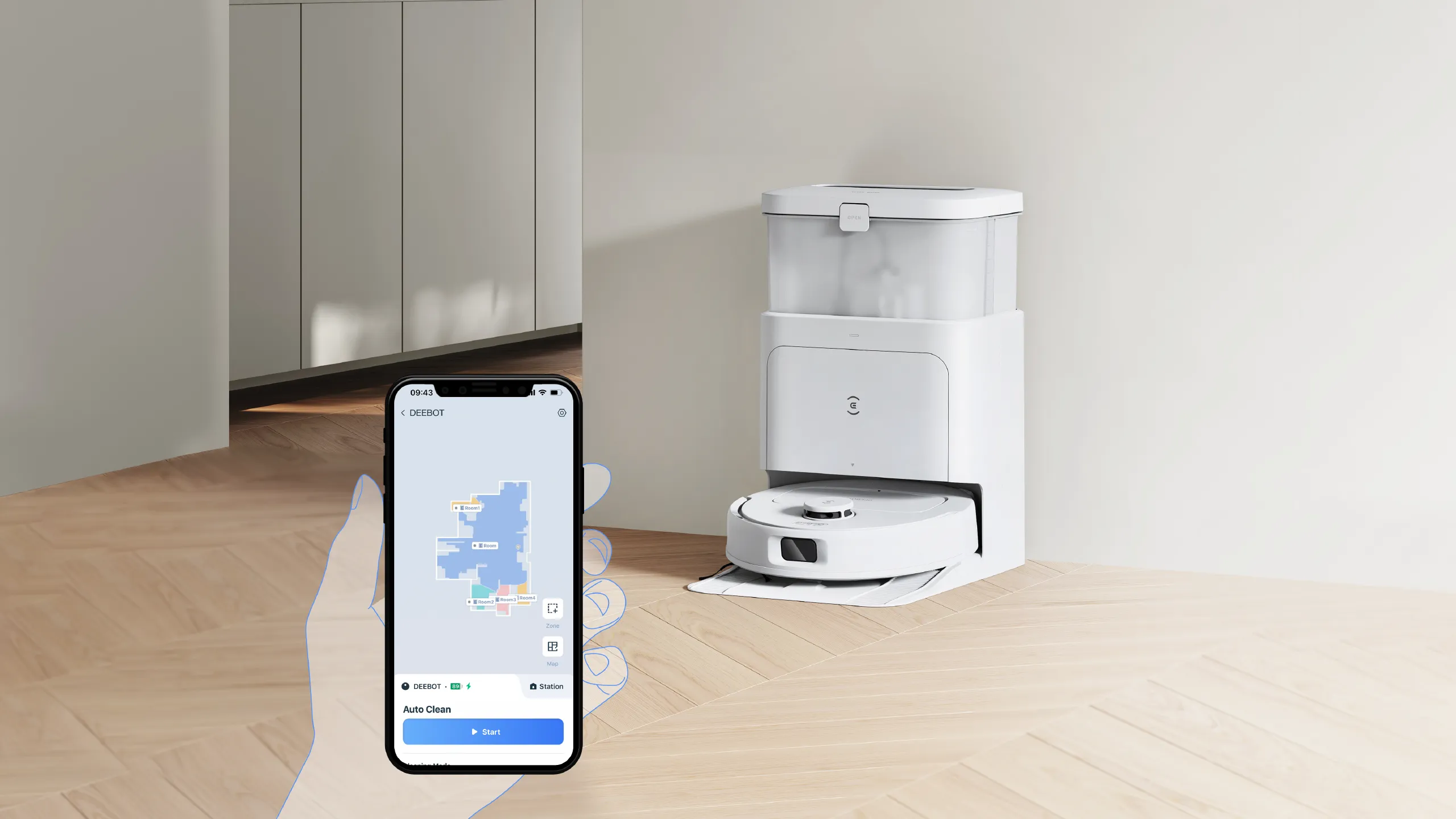 שואב אבק רובוטי עם תחנת עגינה Deebot N30 Pro Omni מבית Ecovacs