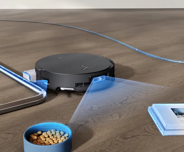 AIVI 3D 3.0 Omni-Approach-Technologie zur kompletten Reinigung der Kanten durch den DEEBOT