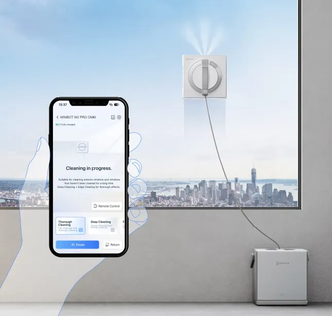 Verschiedene spezifische Reinigungsmodi auf Knopfdruck mit der ECOVACS HOME App