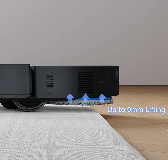Auto-Lift Mopping and Carpet Cleaning Strategy