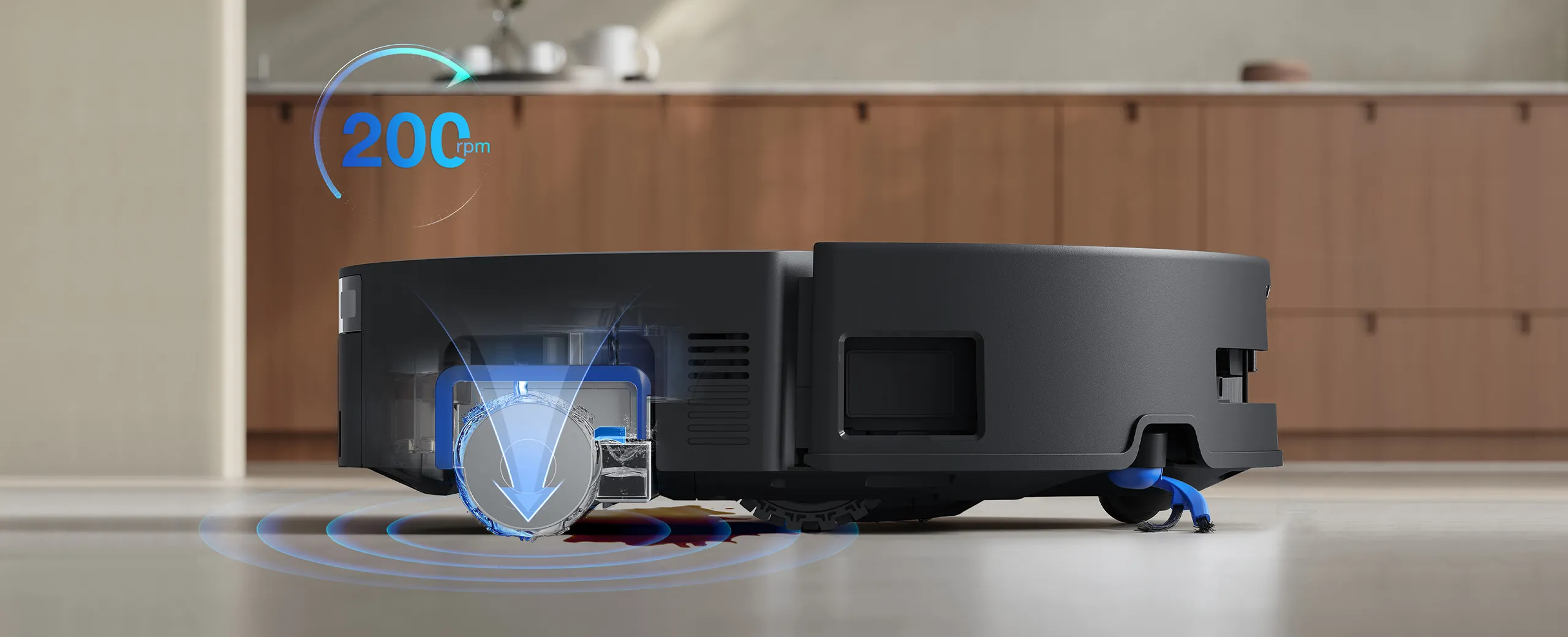 An unmatched mopping performance with the cutting edge OZMO ROLLER Instant Self-Washing Mopping Technology