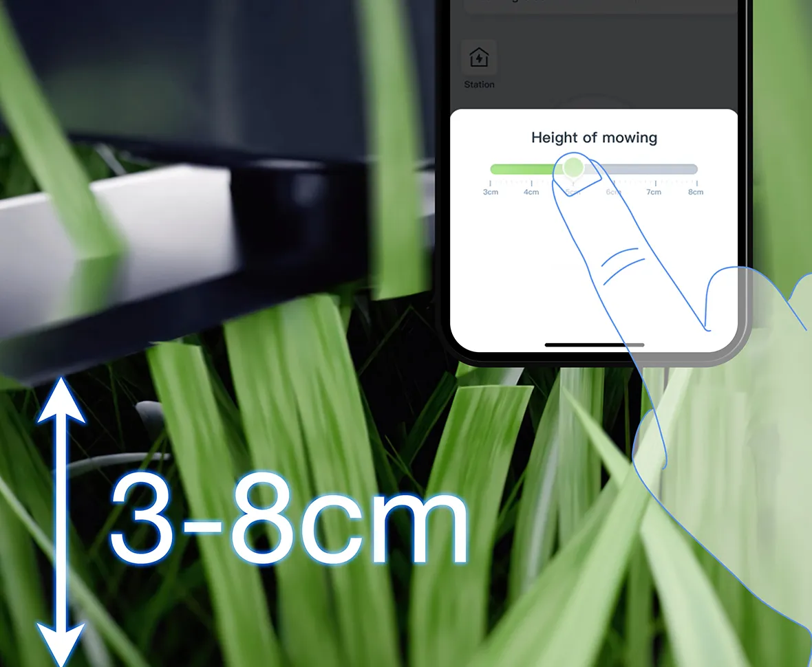 Justerbar klippehøjde fra 3–8 cm