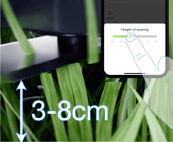 Altezza di taglio da 3 a 8 cm