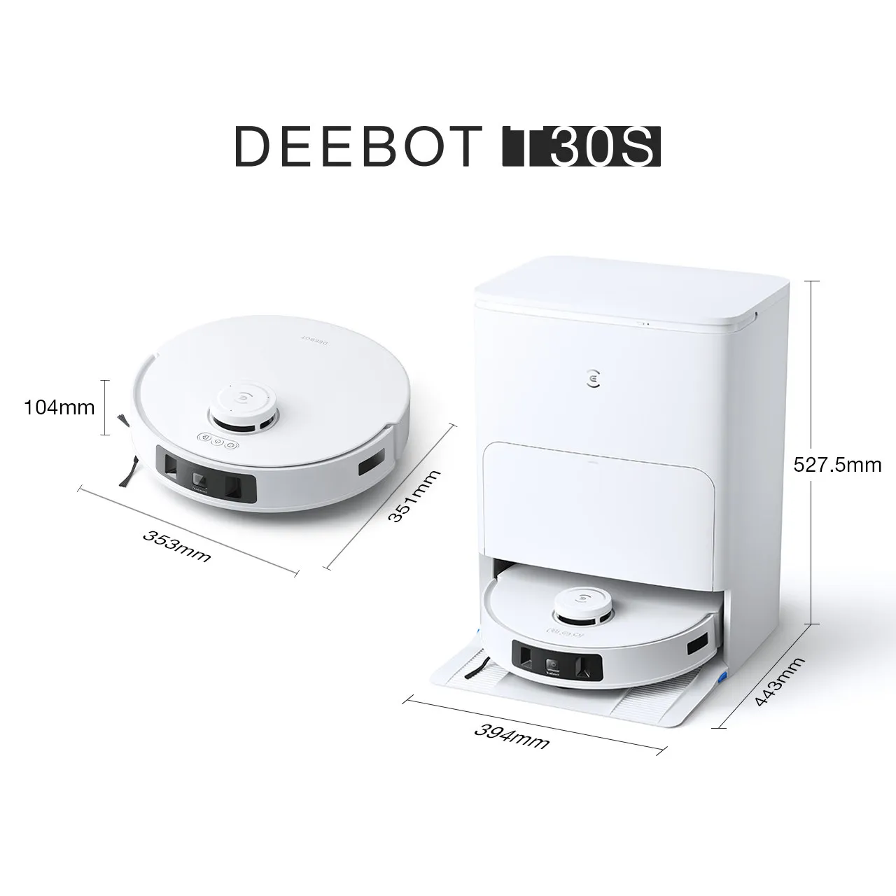 DEEBOT T30S White Dimension 1280x1280