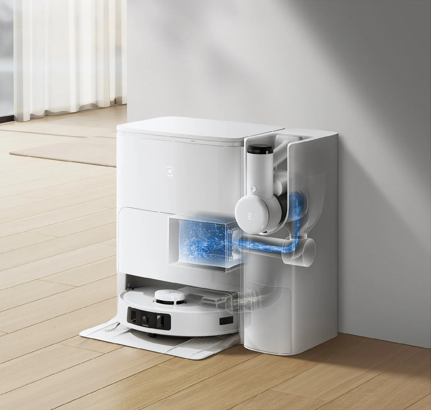 Doppio svuotamento automatico per aspirapolvere robot e aspirapolvere manuale