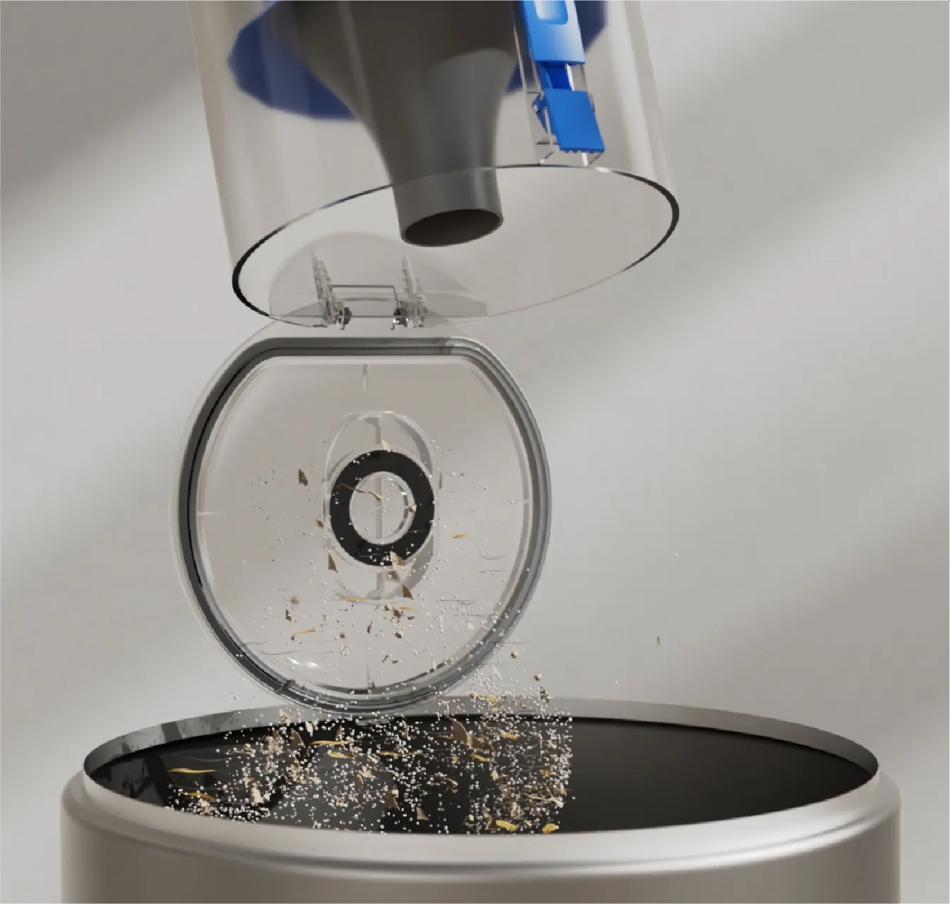 La vaschetta raccogli polvere che non richiede manutenzione