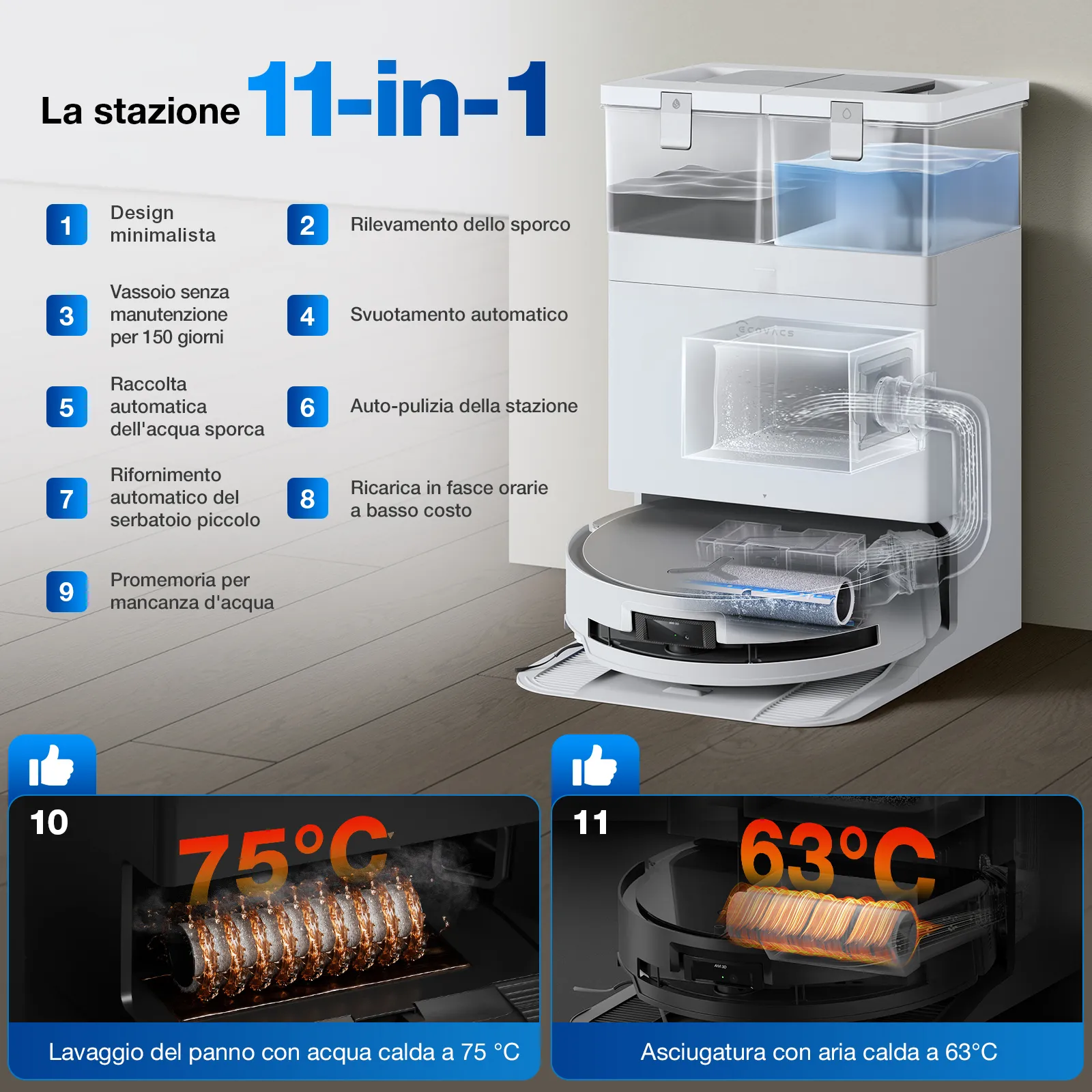 aspirapolvere robot deebot x8 omni white 4