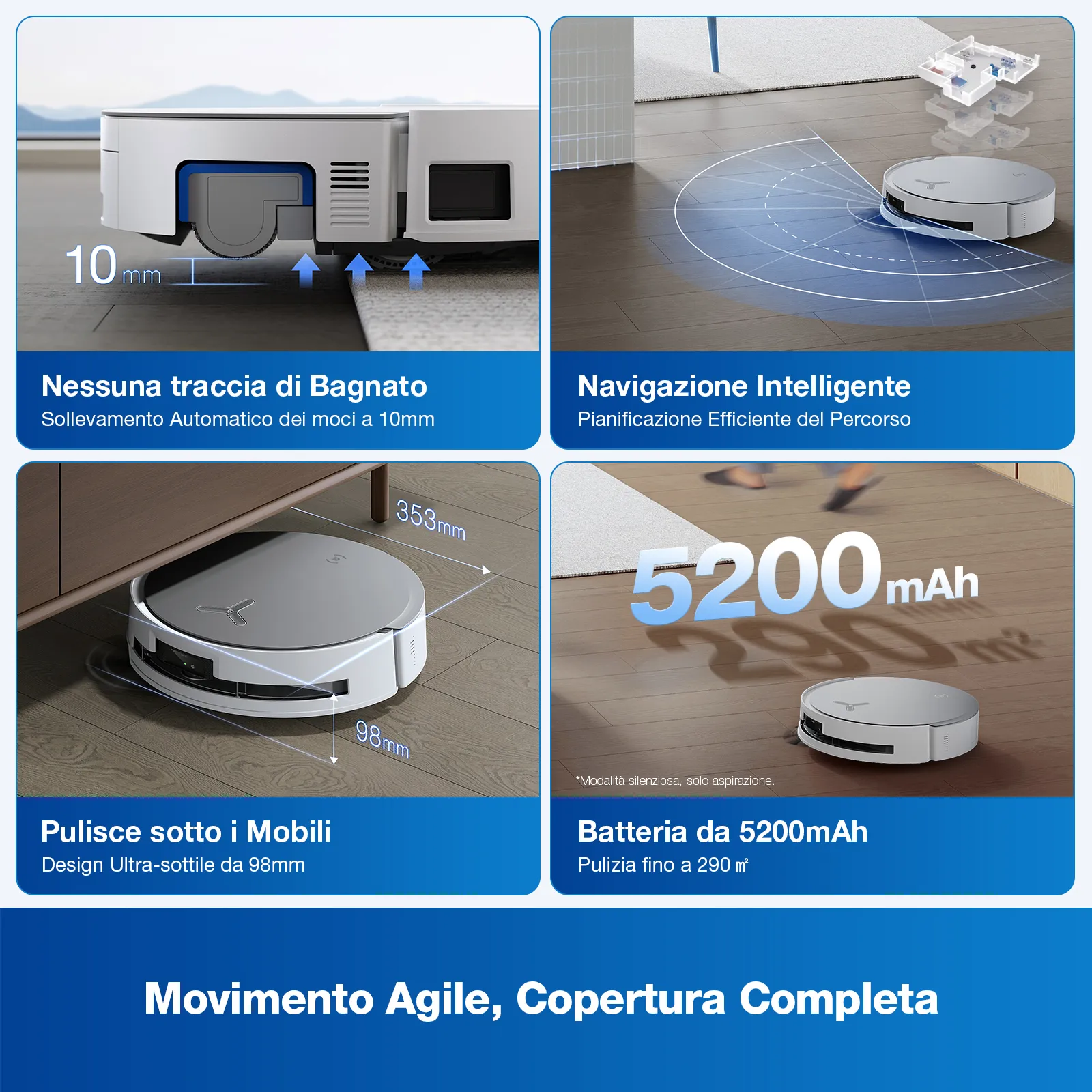 aspirapolvere robot deebot x8 omni white 6