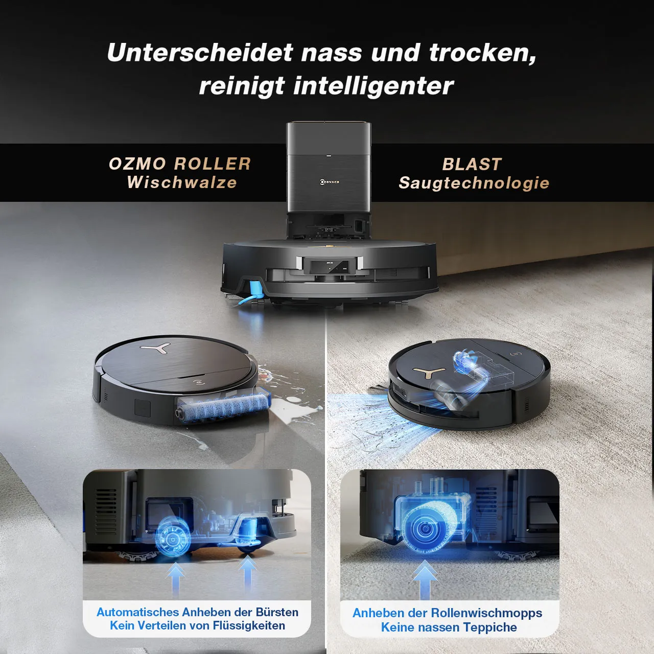 de deebot x9 pro omni separates wet and dry