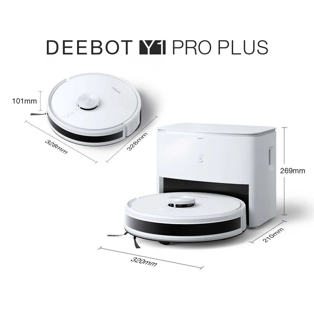 DEEBOT Y1 PRO PLUS White Dimension 1280x1280