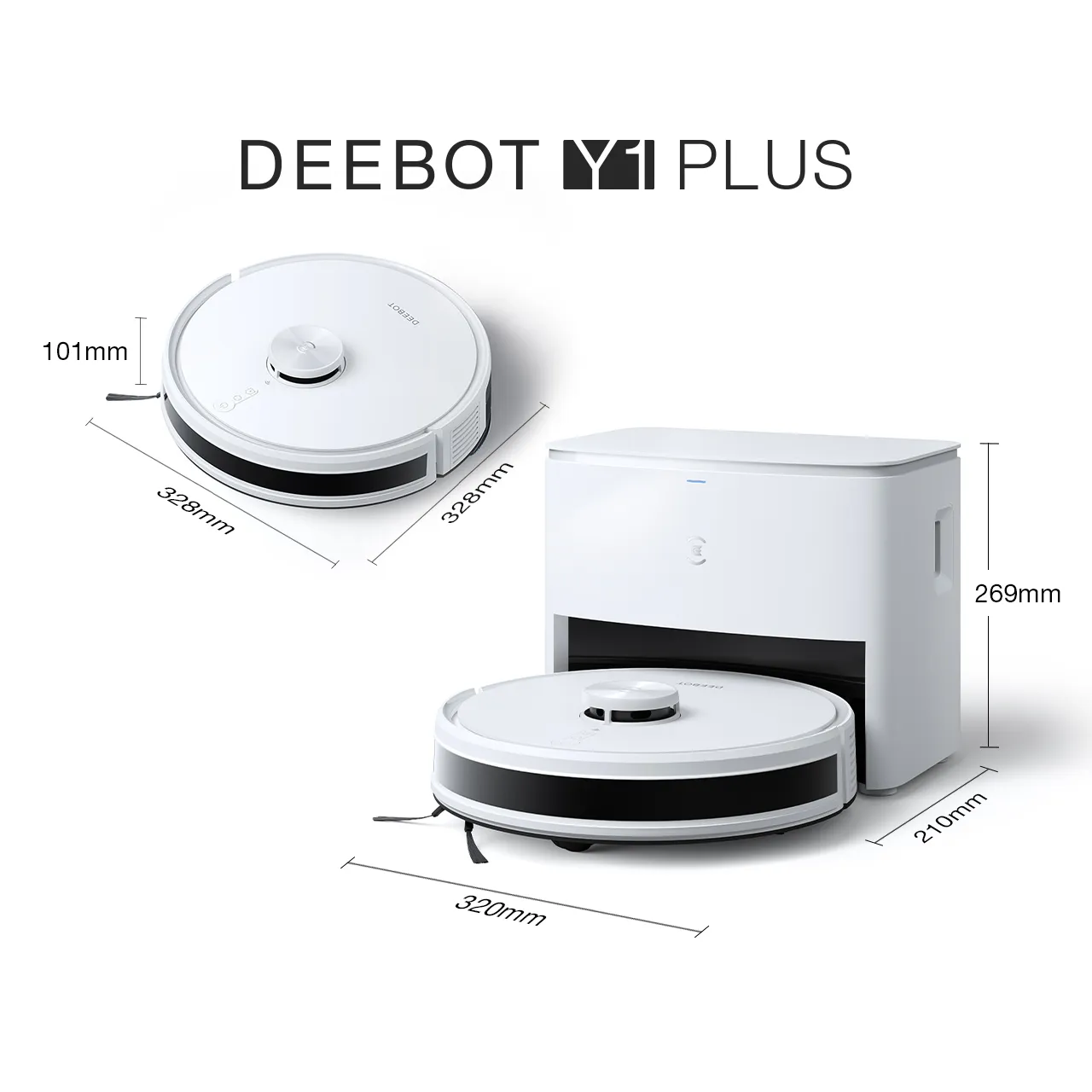 DEEBOT Y1 PLUS White Dimension 1280x1280