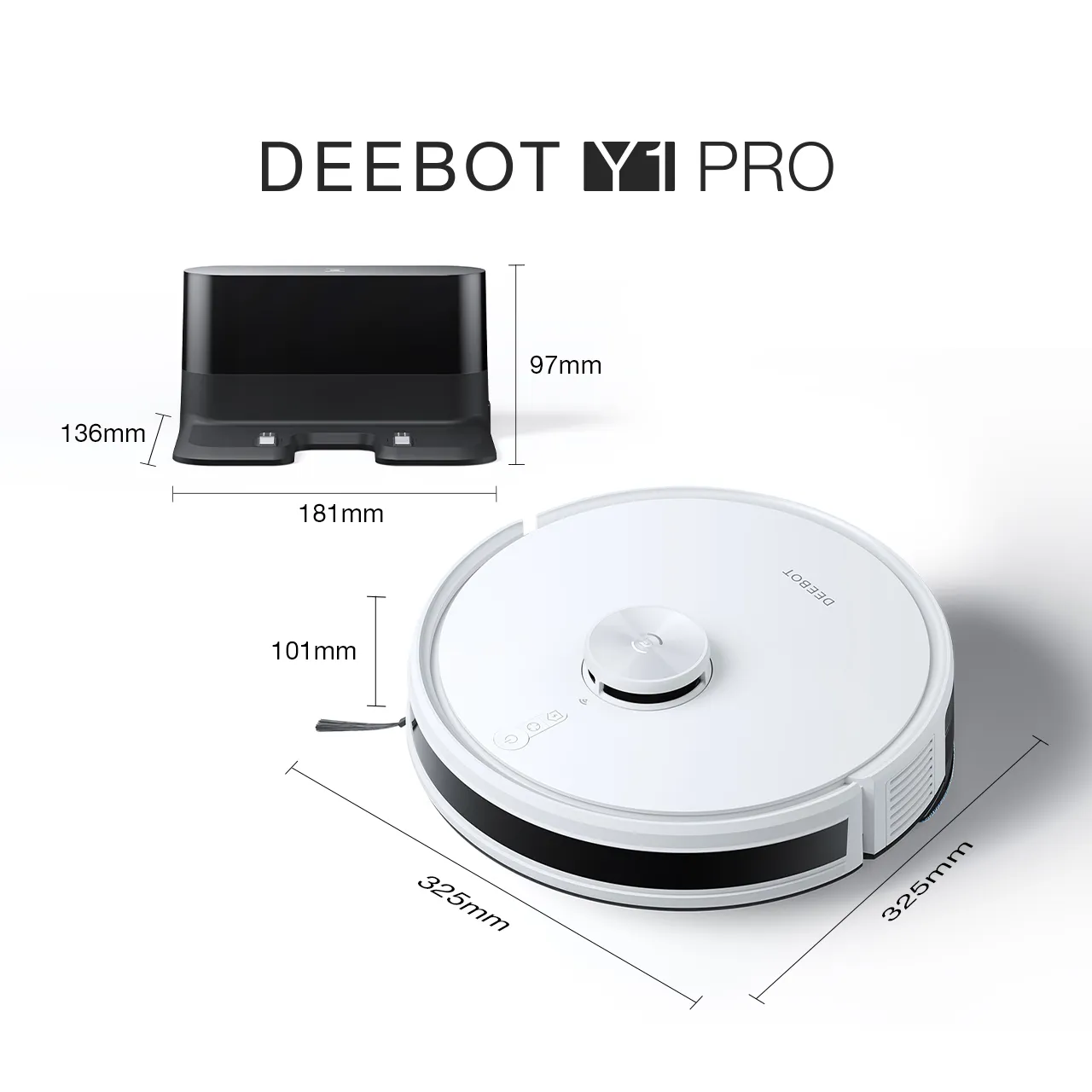 DEEBOT Y1 PRO White Dimension 1280x1280